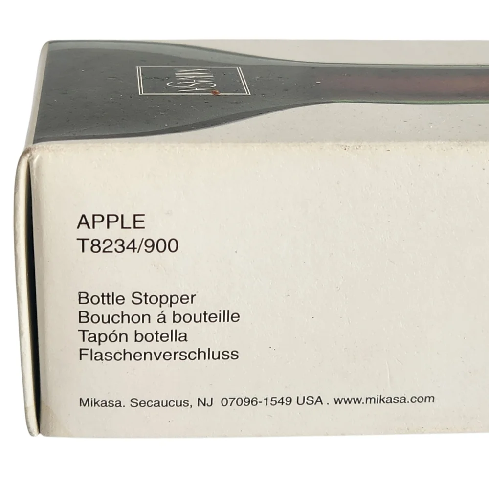 Mikasa Austrian Crystal Apple Bottle Wine Stopper New In Box
